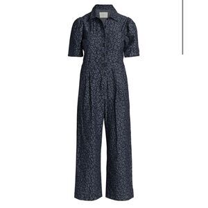 Joie Morgen Denim Leopard Jumpsuit Size 12